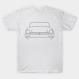 MG Midget 1500 classic sports car outline graphic (black) T-Shirt